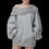 Thumbnail: Asymmetrical Shoulder Hooded Off-the-Shoulder Sweatshirt
