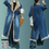 Thumbnail: Cotton-padded and thickened denim long jacket