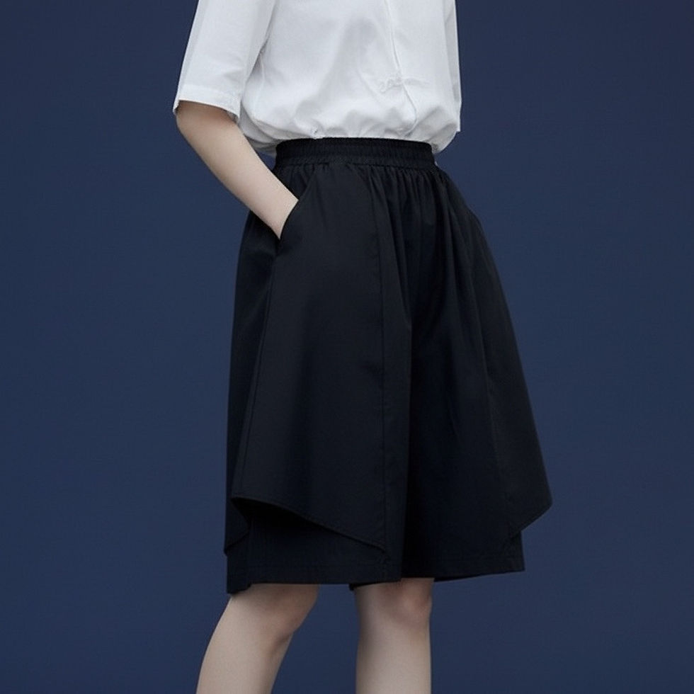 Thumbnail: Women's loose  half shorts,  slim-fit, high-waisted, niche design