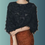 Thumbnail: Korean style temperament feather versatile slimming black top.