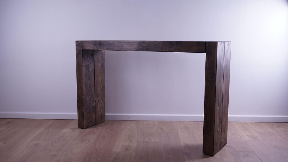 Thumbnail: Chunky Rail-Way Sleeper Console Table Free-Standing - Ebony