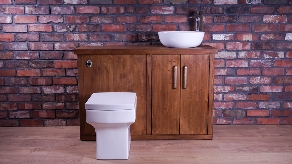 Thumbnail: Combination Chunky Bathroom Vanity & Back To Wall Toilet Unit - Walnut Finish