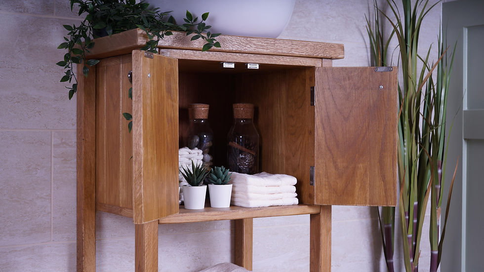 Thumbnail: Manor Oak Bathroom Washstand Freestanding - Dark Oak Finish