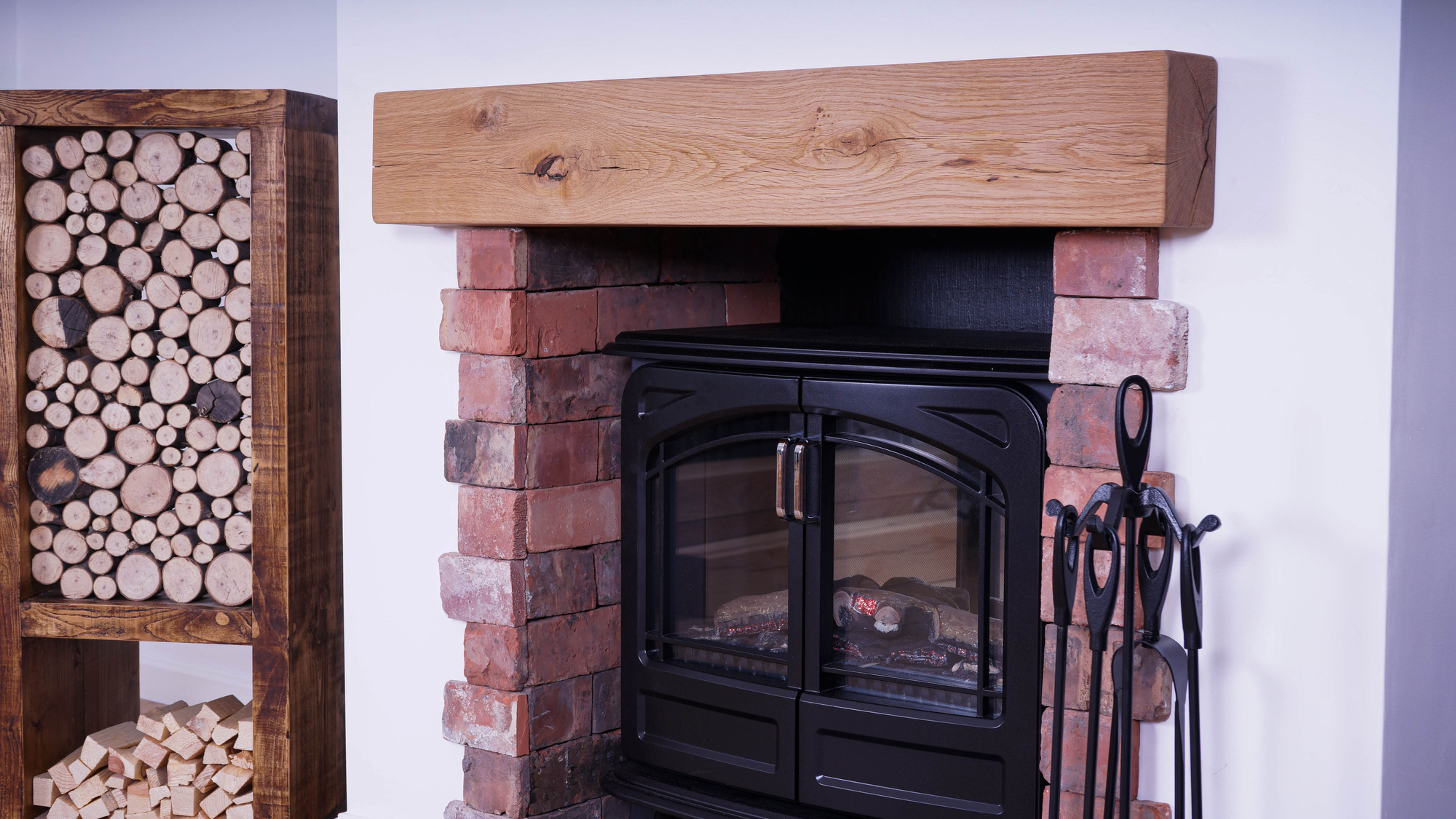Oak Aged Hardwood Beam Mantel –Rustic Fireplace - 14.5cm x 9.5cm (6”x 4”)
