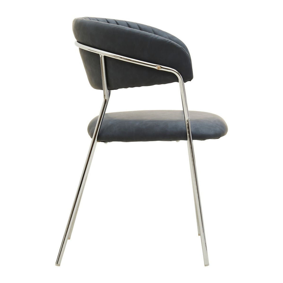 Thumbnail: Tamzin Dark Grey Leather Effect Curved Dining Chair