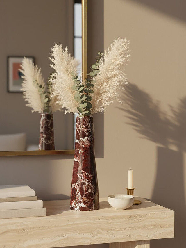 Salmo Red Marble Tapered Vase