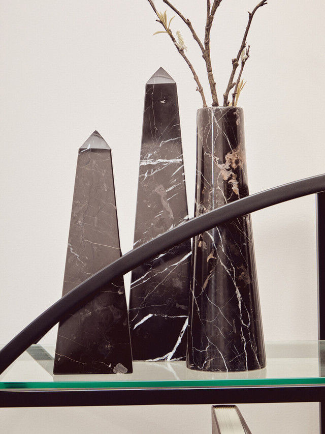 Thumbnail: Salmo Black Marble Tapered Vase