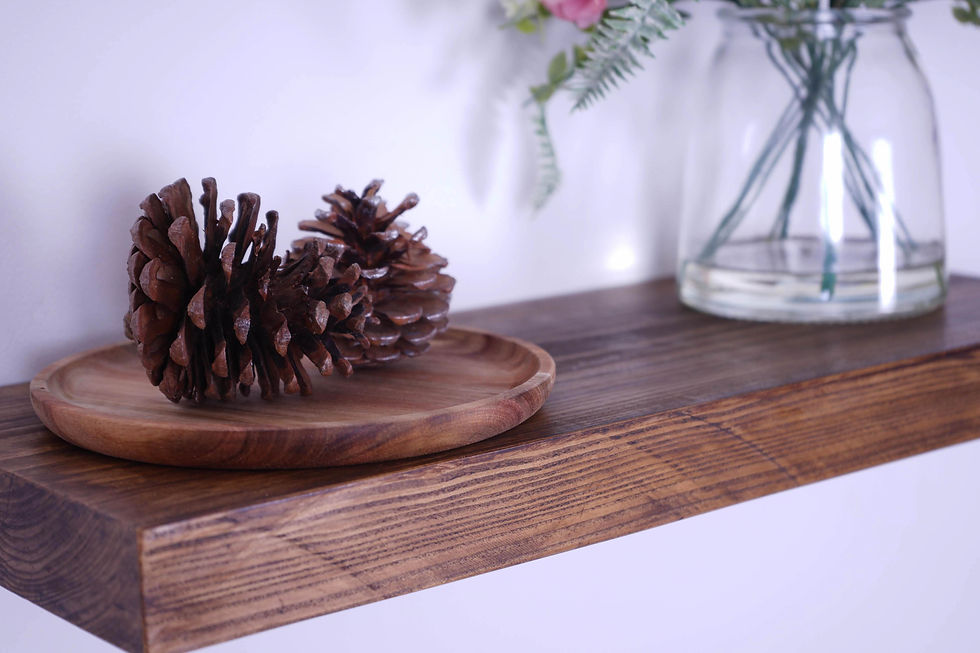 Thumbnail: Chunky Rustic Floating Wooden Shelf - 20cm Width - Dark Oak Finish