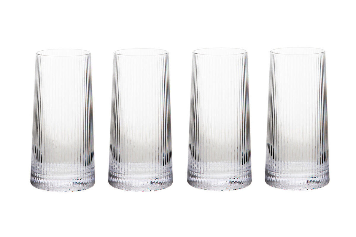 Eldon Set of Four Ribbed Hi Ball Glasses