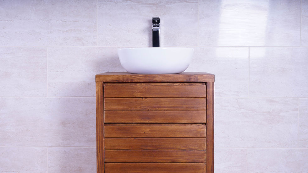 Thumbnail: Traditional Wooden Bathroom Vanity Unit With Double Drawers - Walnut Finish