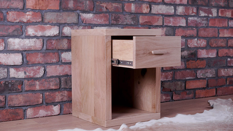 Thumbnail: Chunky Oak Bedside Table - Clear Finish