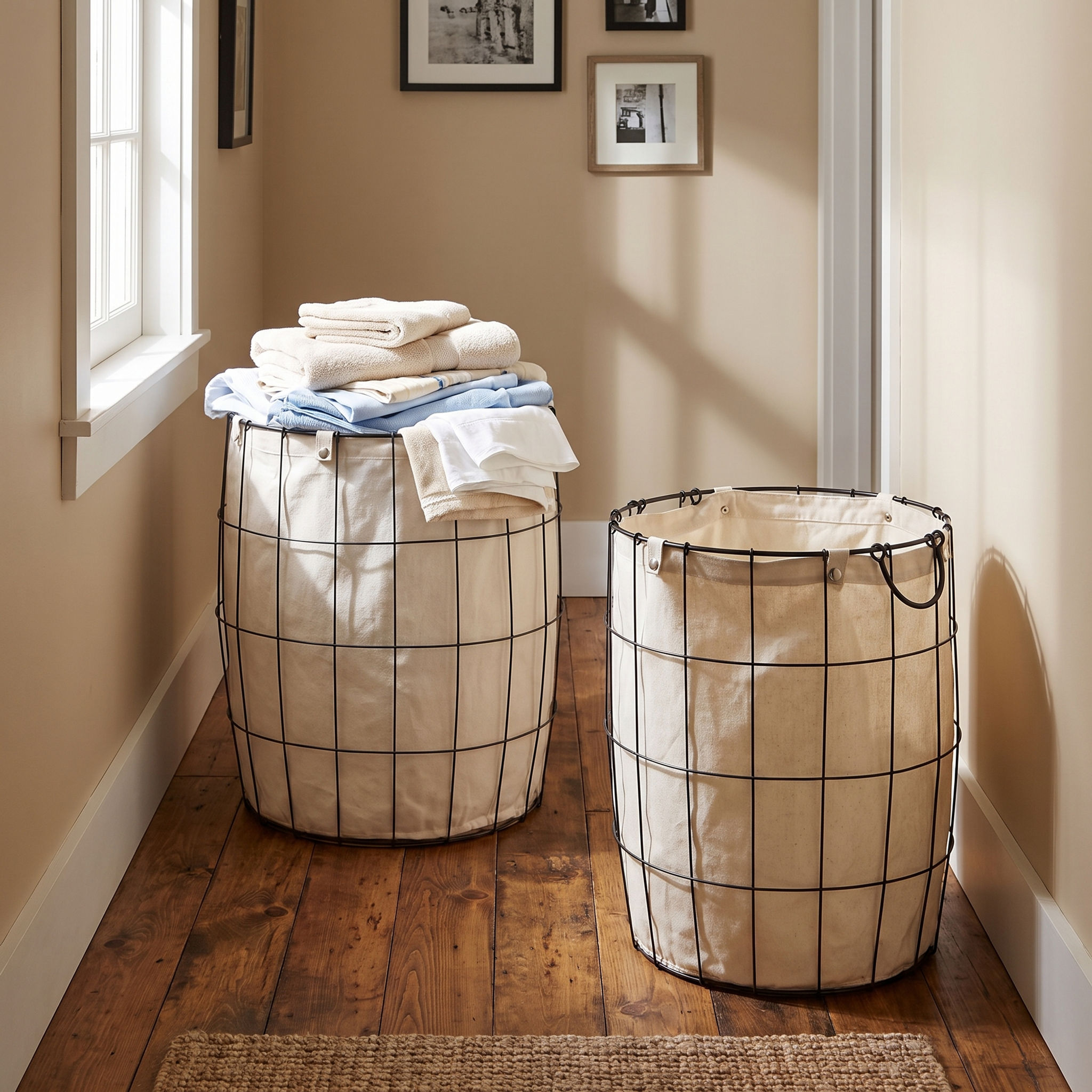 Harga Set Of Two Matte Black Laundry Baskets