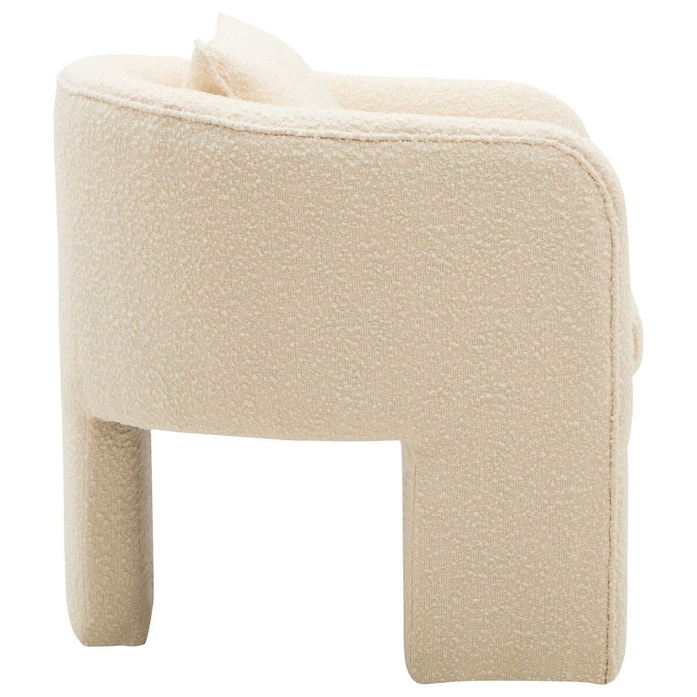 Thumbnail: Ozzero Ivory Boucle Curved Armchair