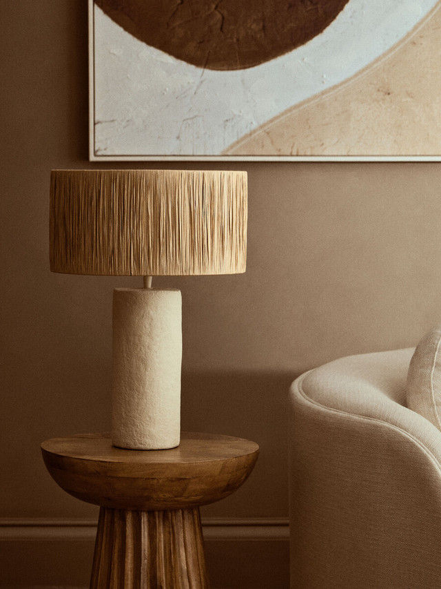 Carta Natural Table Lamp With Raffia Shade