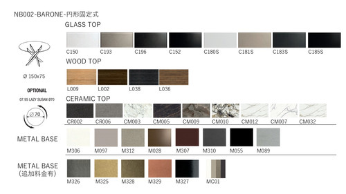 ダイニングテーブル BARONE|セラミック・ガラス・木製・ウッド天板対応