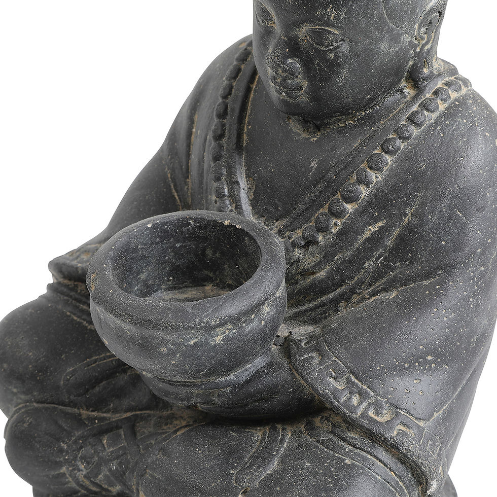Miniature : Moine assis avec bougie 20 cm