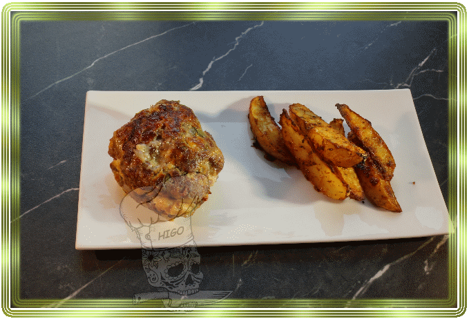 Cheeseburger Frikadelle mit Kartoffel Ecken.gif