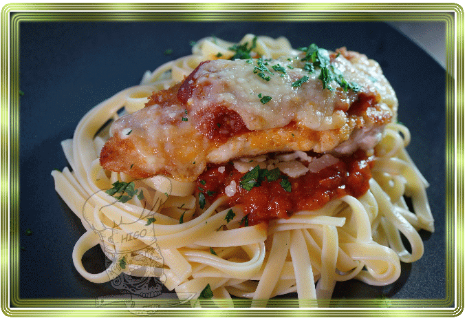 überbackene Hähnchenbrust Parmigiana.gif