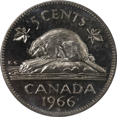 1966 Canada 5 Cent ICCS MS-65 Cameo | St. George Auctions