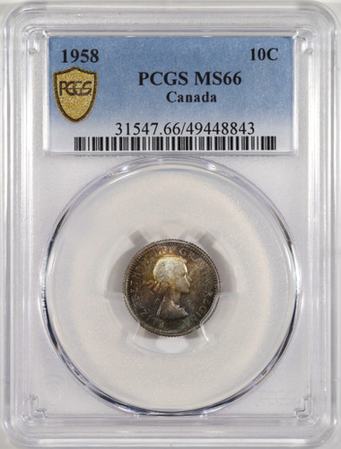 1958 Canada 10 Cent PCGS MS-66 | St. George Auctions