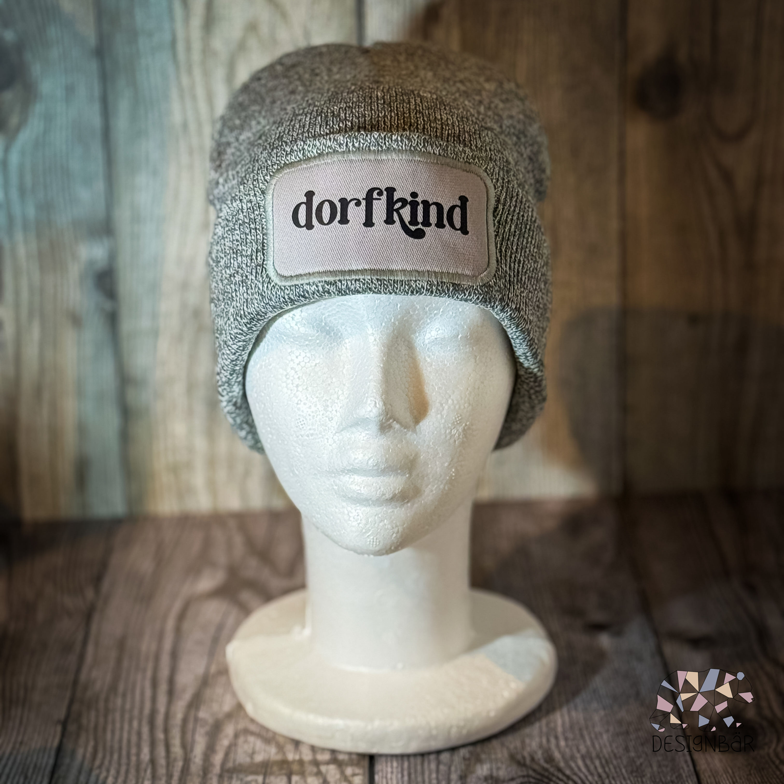 Beanie Hellgrau - "Dorfkind"