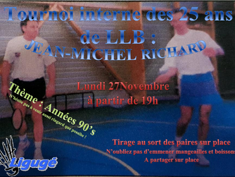 Tournoi Interne Jean-Michel Richard : 27 Novembre à 19h