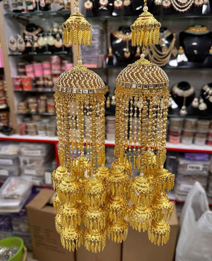 Gold tone Kaleera with Kada / Kundan Jadau kaleere / Indian Kaleer