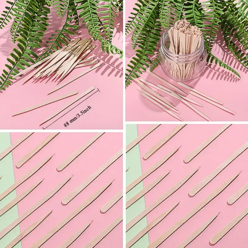 Thumbnail: 200 Pcs Eyebrow Wax Sticks and Applicator Tongue Depressors