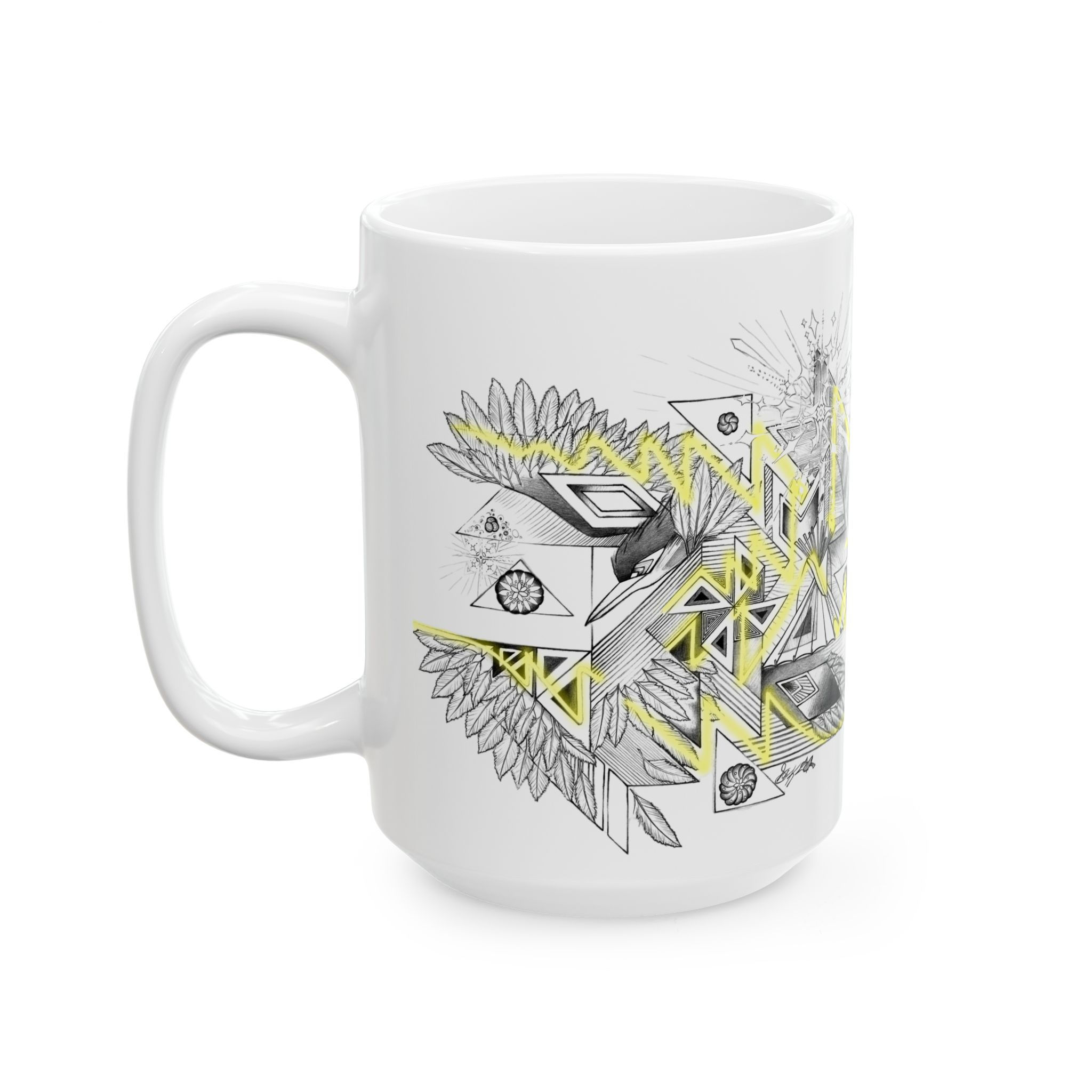 Kingfisher Self Portrait  - Ceramic Coffee Cup 15oz