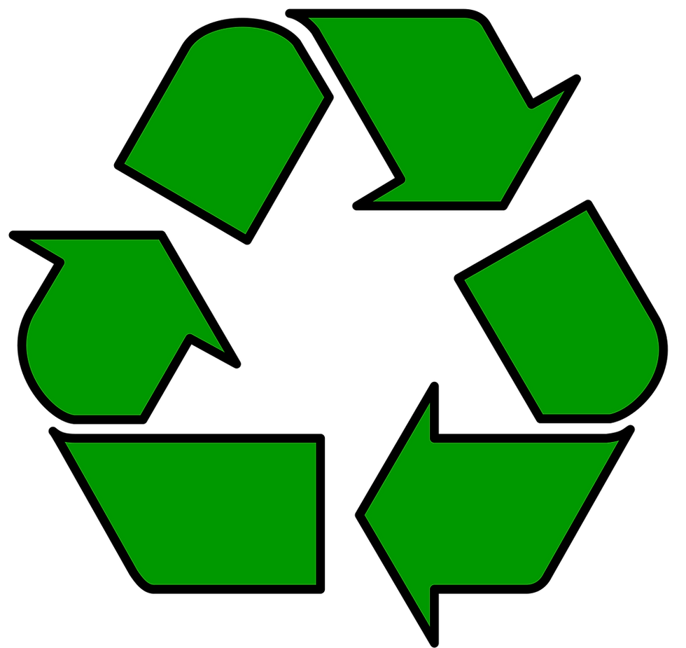 Green recycling symbol for residential junk removal