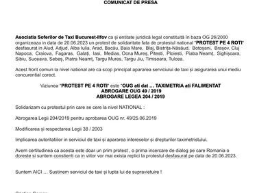 Comunicat de presa / Protest 20.06.2023