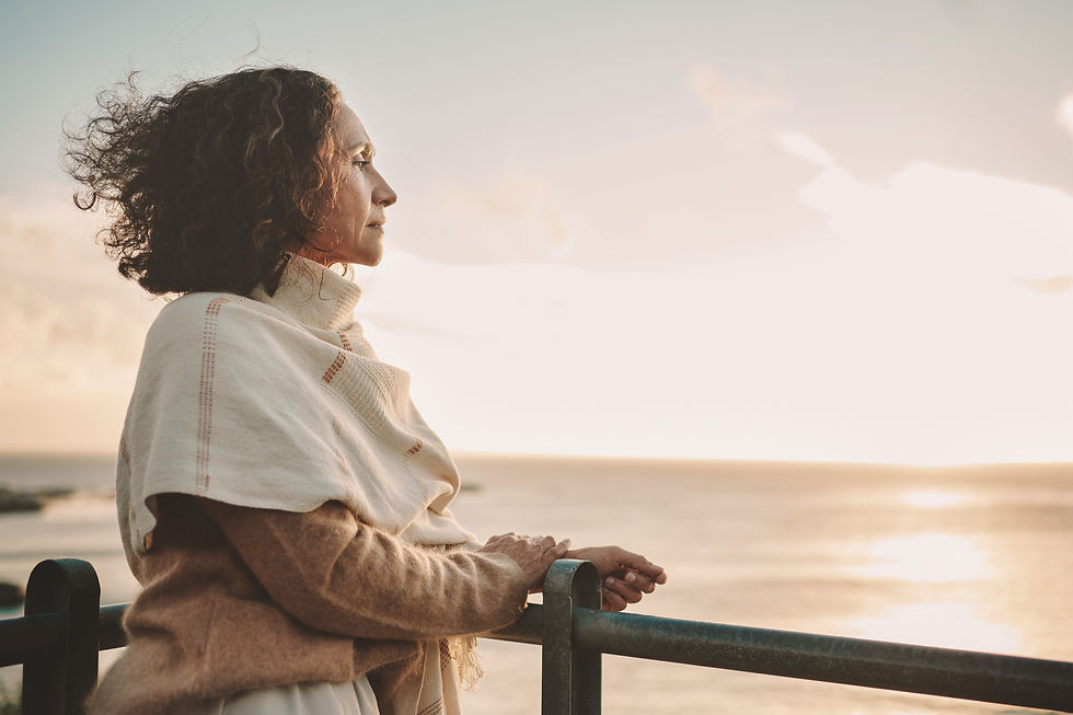 Female caregiver taking time for herself