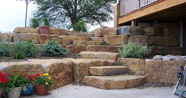 Natural Stone Retaining Wall - Rock Landscape & Gardens Serving Menomonie, WI