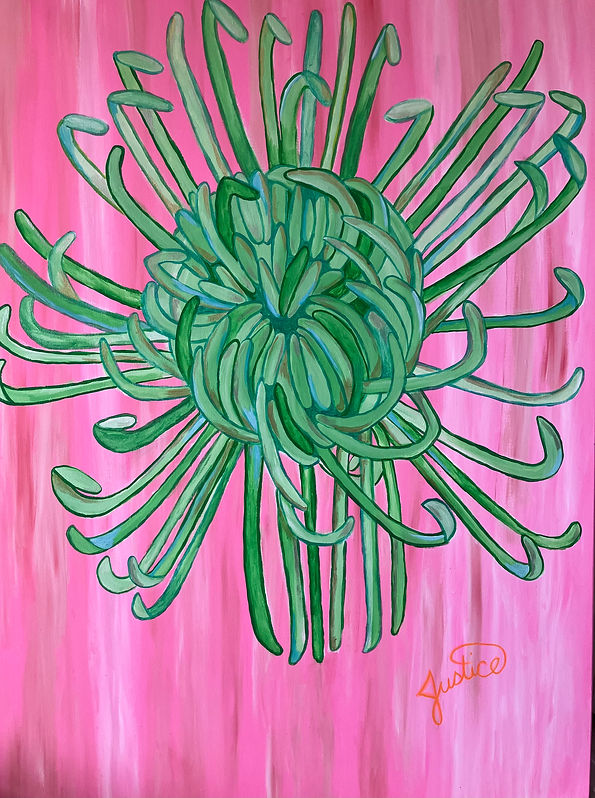 Green Chrysanthemum | Acrylic