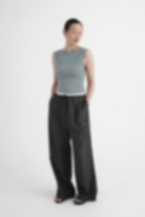 Double Waistband Pinstripe Pants