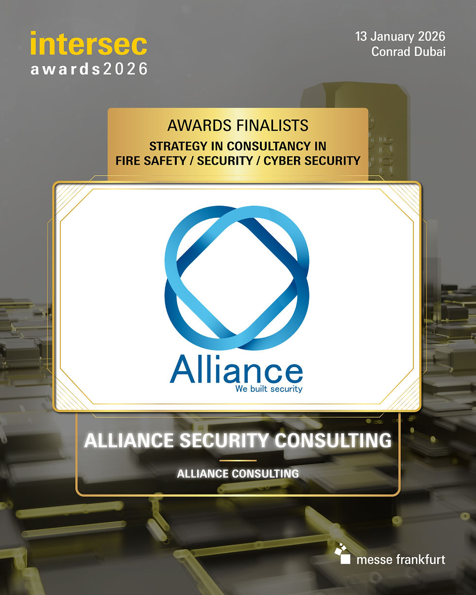 Η Alliance Consulting εξασφαλίζει διπλή διεθνή διάκριση — Finalist στα Security & Fire Awards for Excellence 2025 και στα Intersec Awards 2026