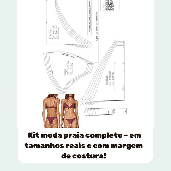 Kit de moldes em PDF moda praia