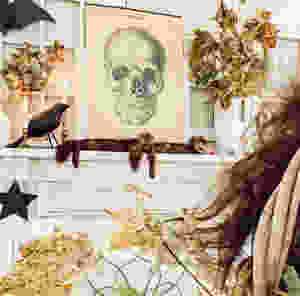 Vintage Halloween Mantel