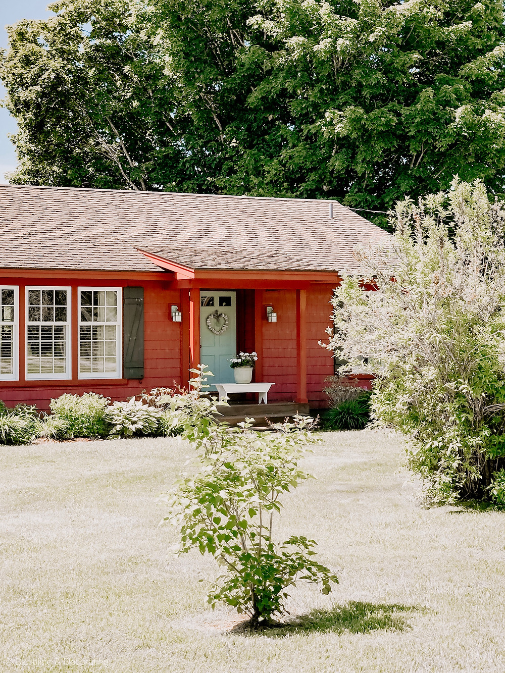Nordic Blue Front Door & A Red House