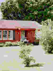 Nordic Blue Front Door & A Red House