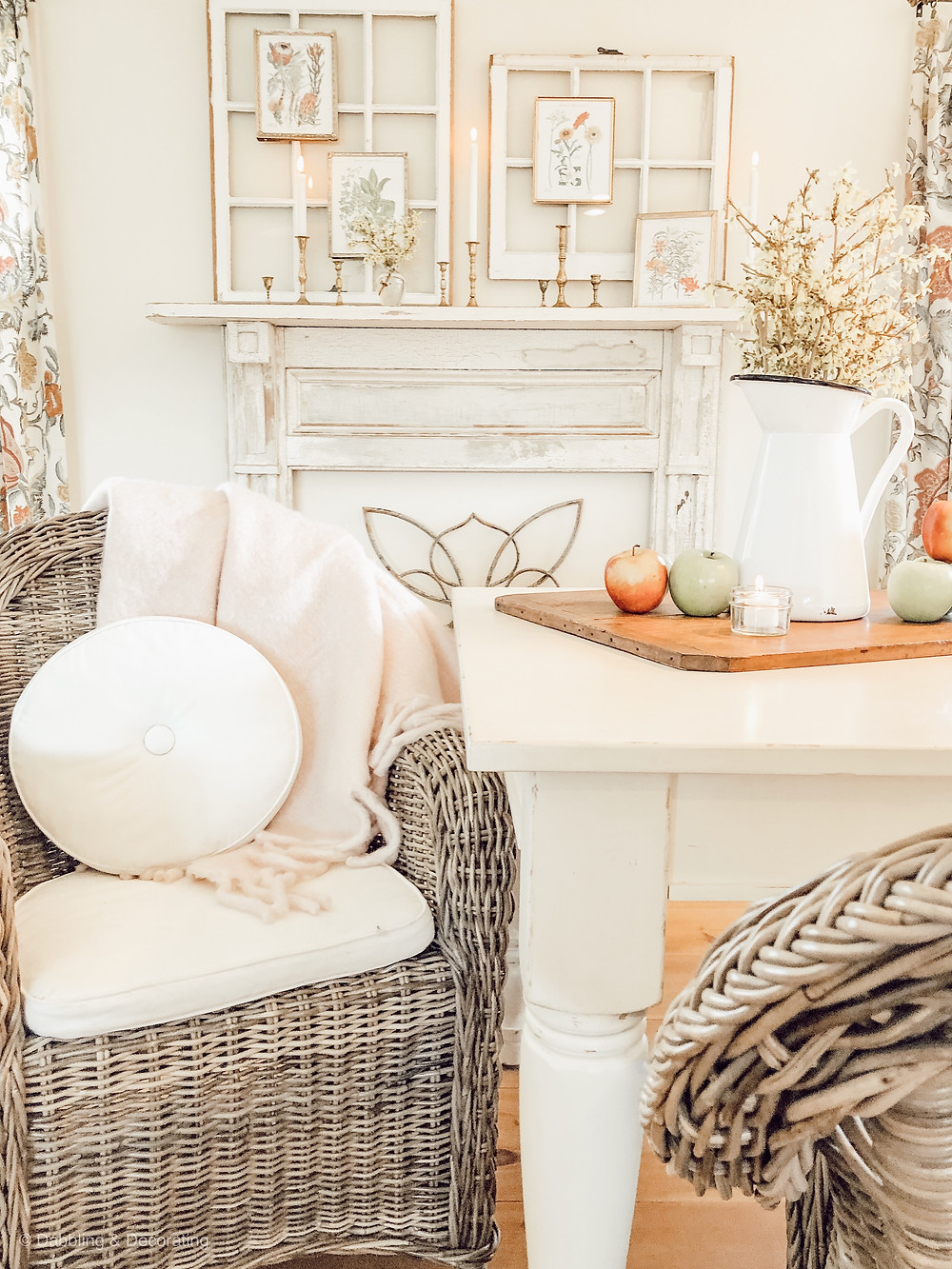 Vintage Botanical Mantel for Spring