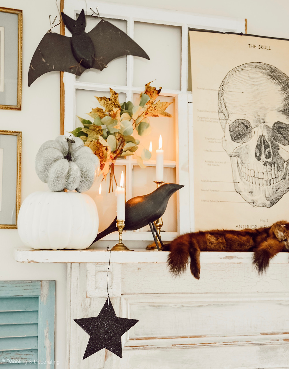 Vintage Halloween Mantel