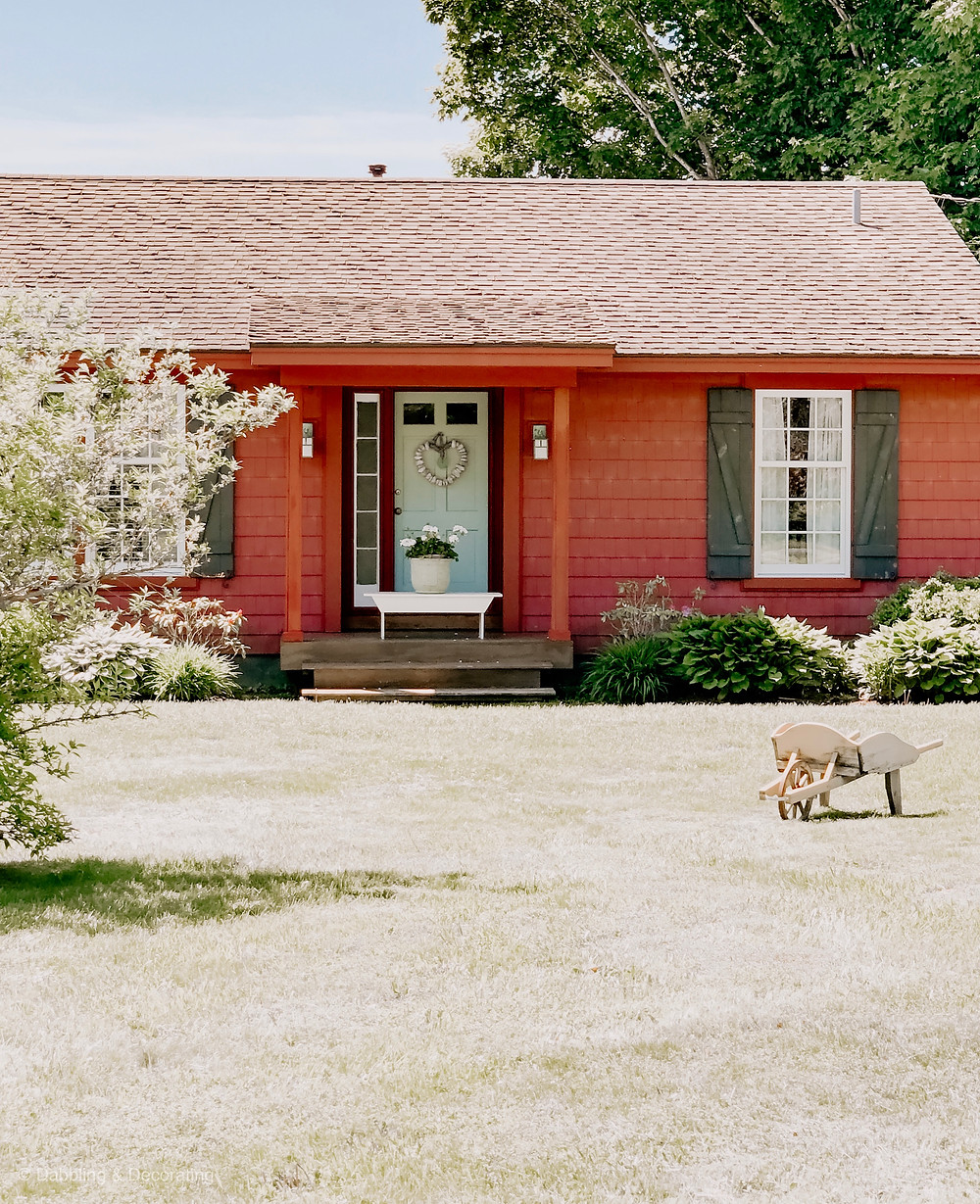 Nordic Blue Front Door & A Red House
