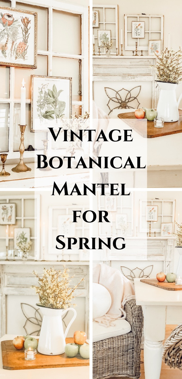 Vintage Botanical Mantel for Spring