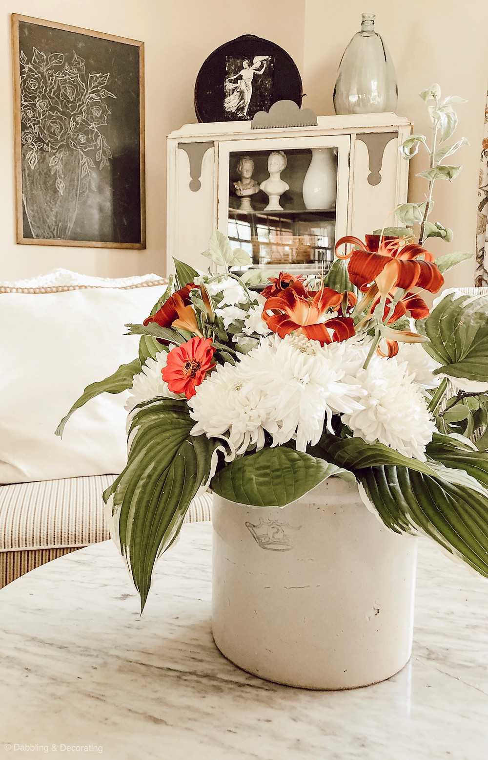 Antique Crock Flower Display