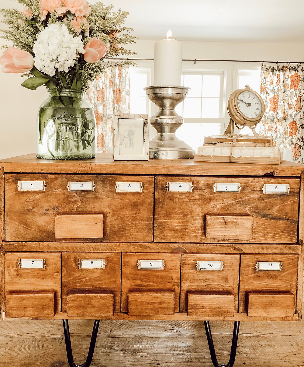Vintage Card Catalog Repurposed