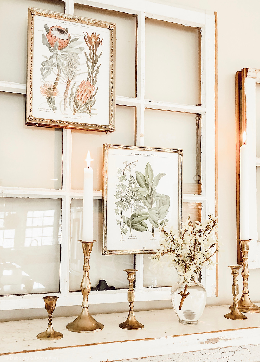 Vintage Botanical Mantel
