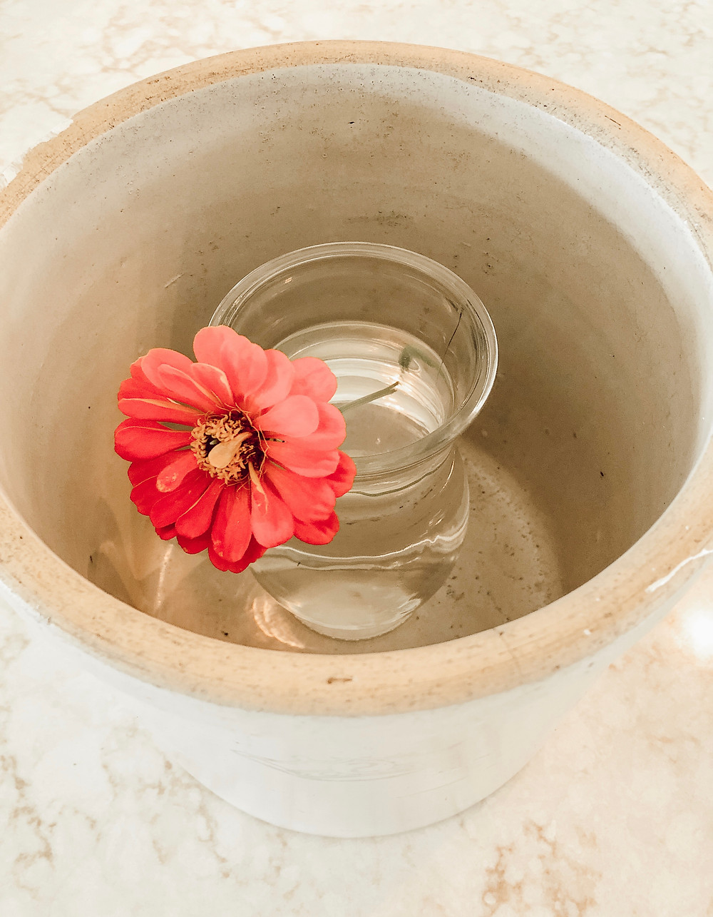 Antique Crock Flower Display