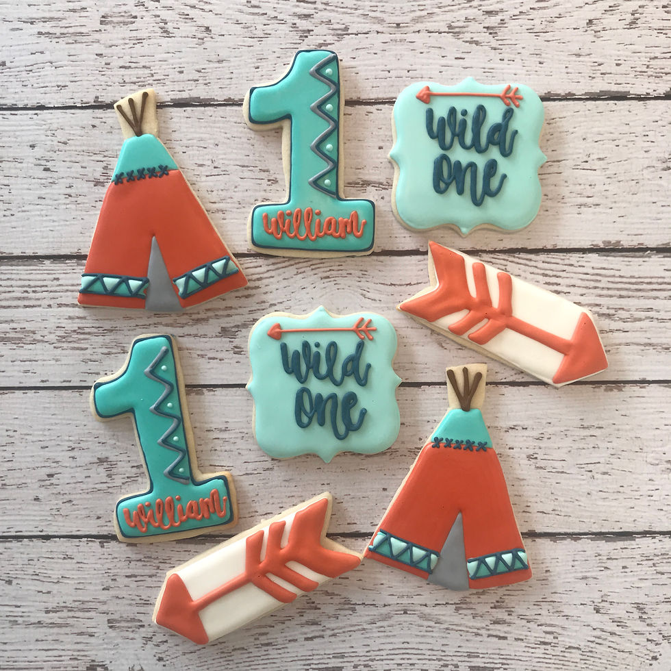 aztec decorated cookies