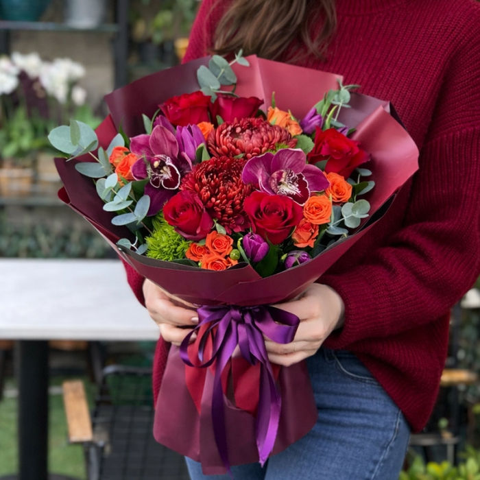 Kırmızı Mor buket